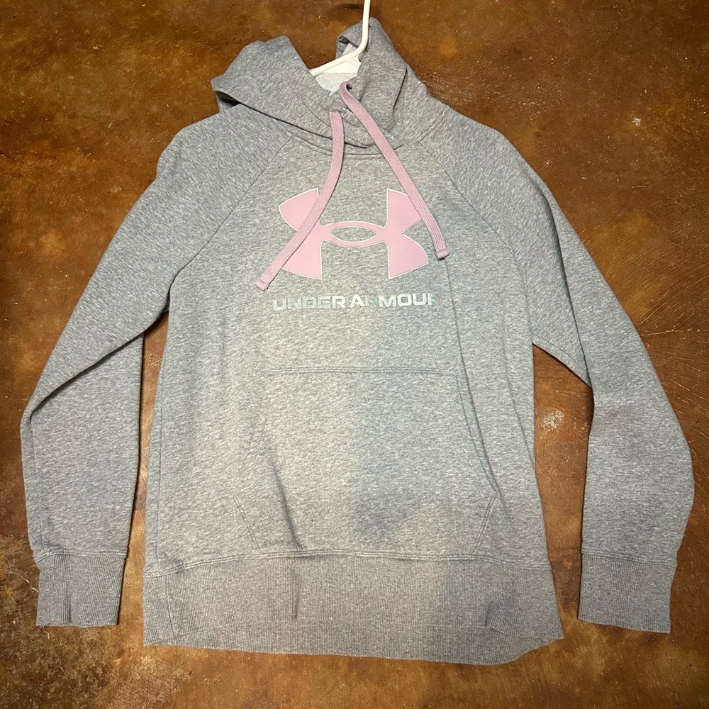 Under Armour Gray and Pink Sweater Athletic Fleece